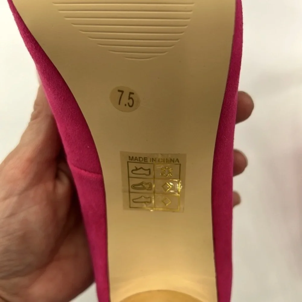 Dolce Vita Hot Pink Suede Platform Stiletto Shoes, Size 7.5